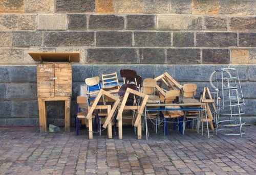Collection of household rubbish and recyclables from a London property