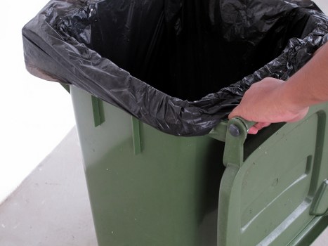 Bulky recyclable waste being prepared for collection in London